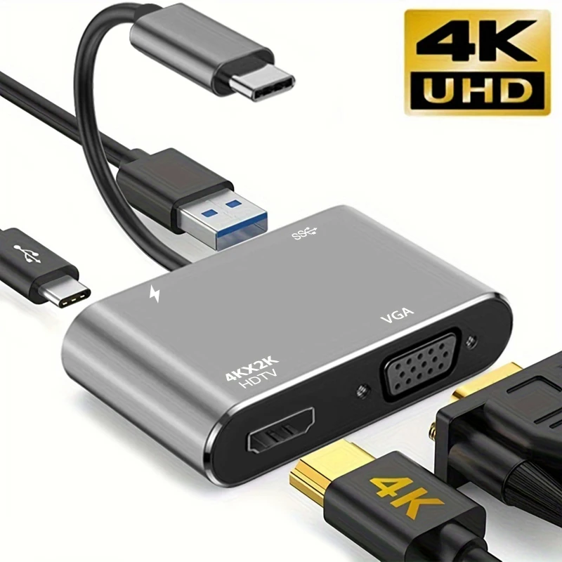 محول تايب سي الى Type C to VGA - HDMI - USB