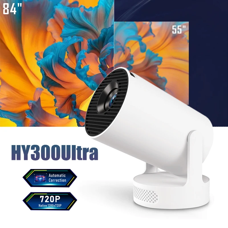 بروجيكتور Magic cube HY300 UItra بجودة 720P HD مكبر صوت - يعمل بالكهرباء - فوكس بالريموت