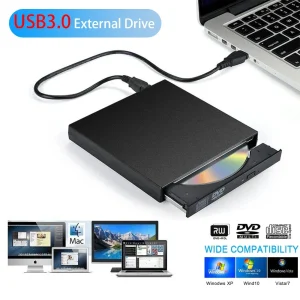 قارئ محرك أقراص خارجي CD/DVD مشغل محمول - يعمل على جميع الاجهزة حسب نوع الوصلة